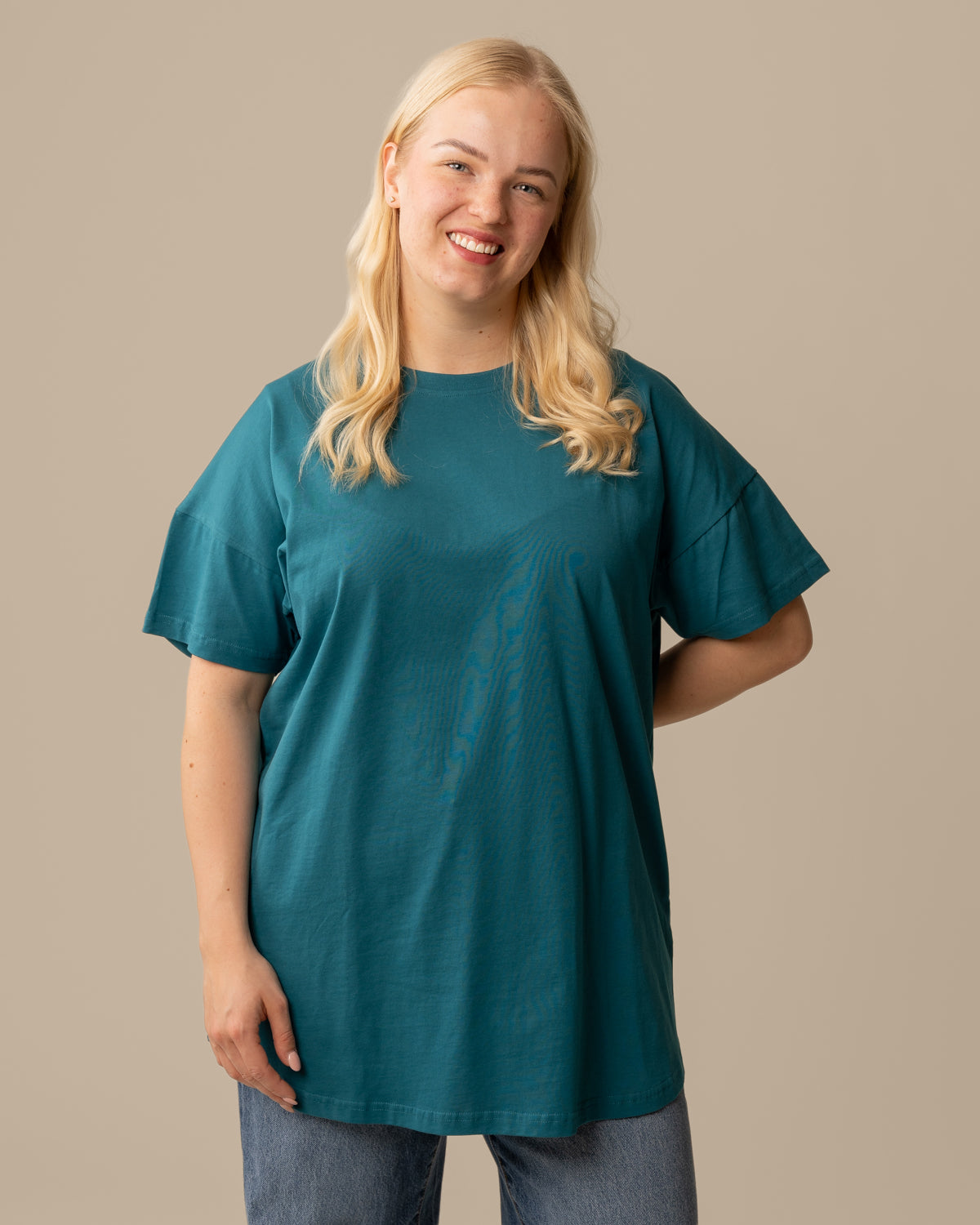 T-paita pitkä, vaalea petrooli