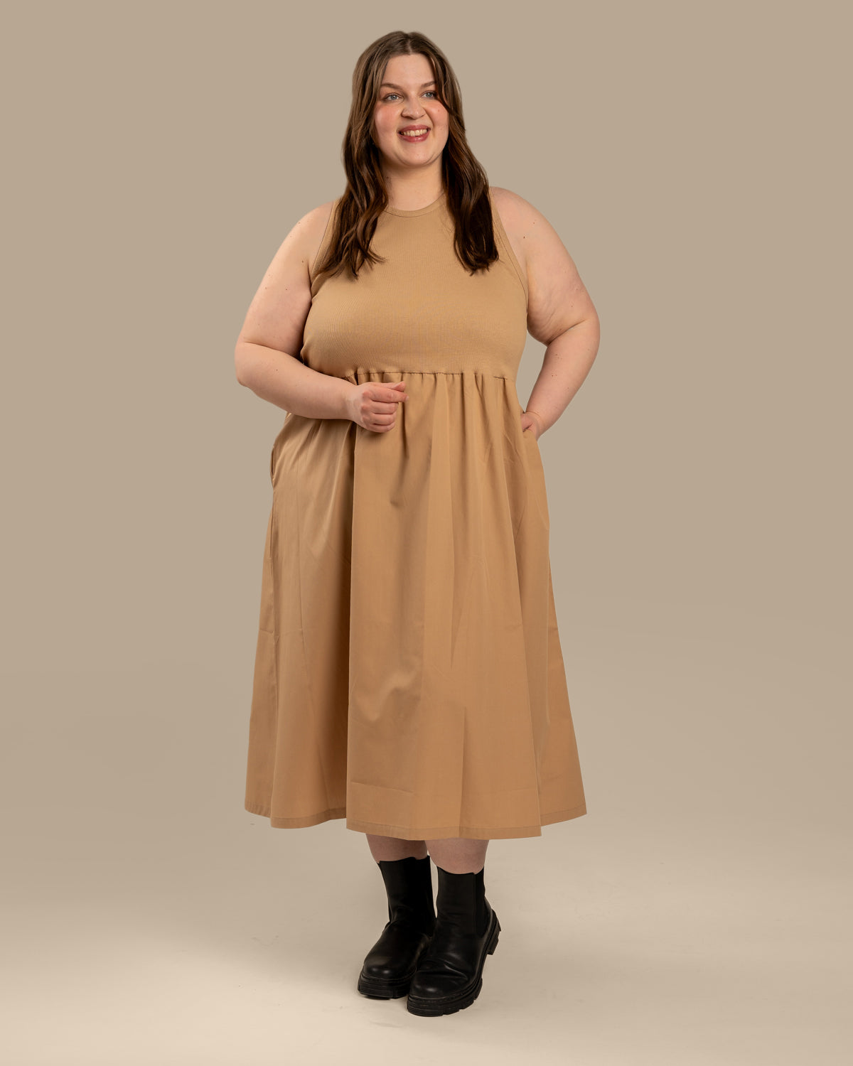 Toppimekko popliini, beige Toive.