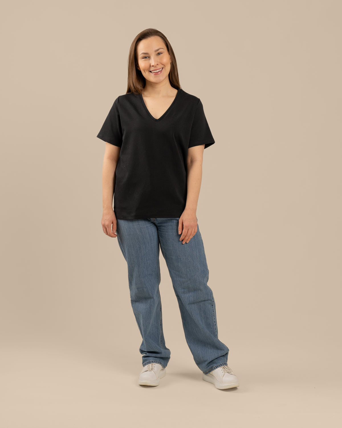 V-pääntie t-paita, musta Toive