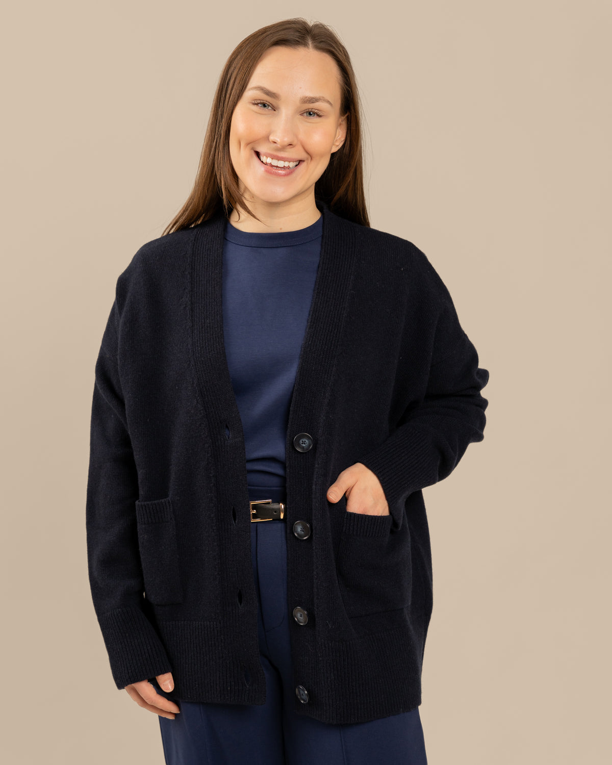 Kaste neuletakki, tummansininen Toive