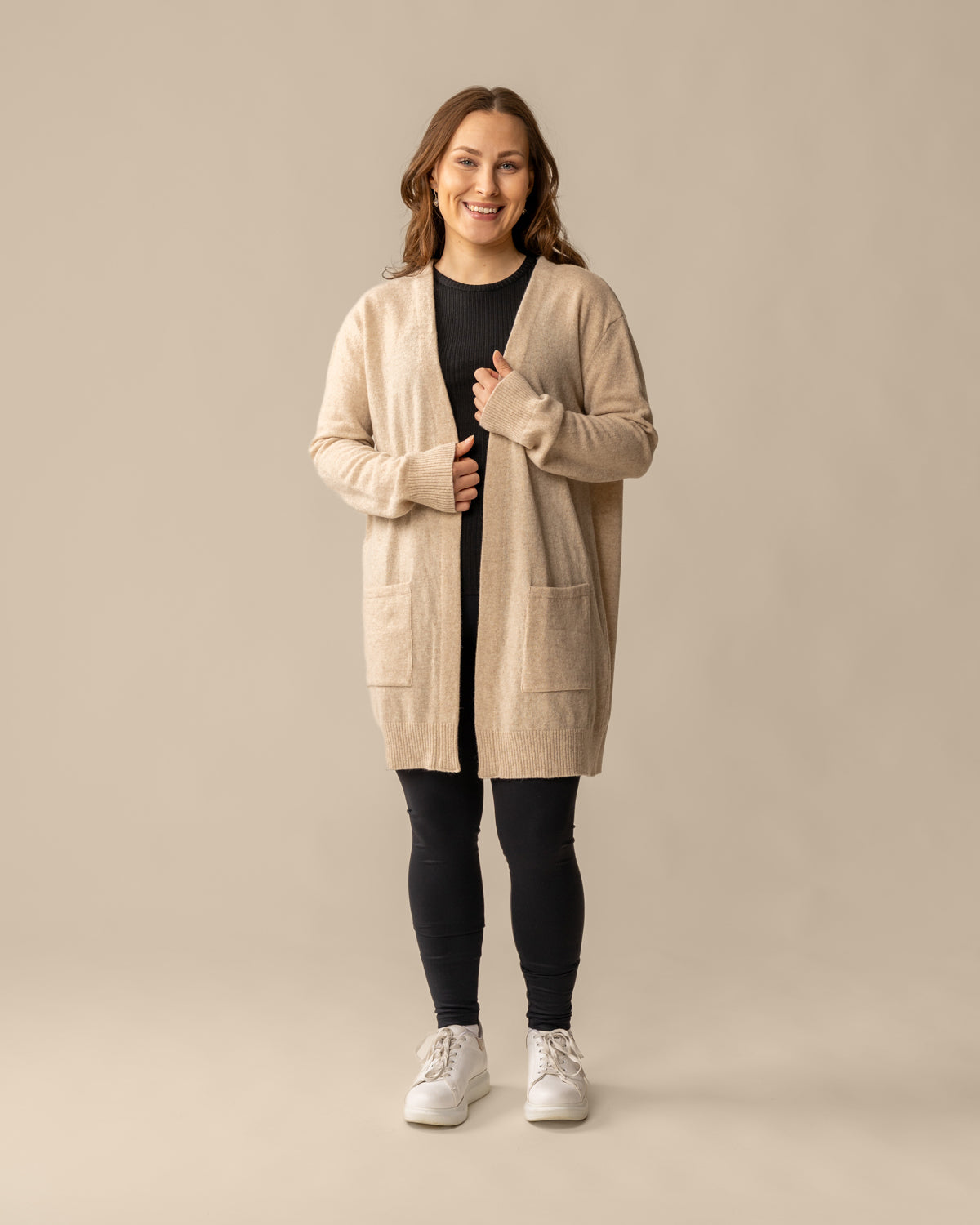 Tyyni neuletakki, beige Toive