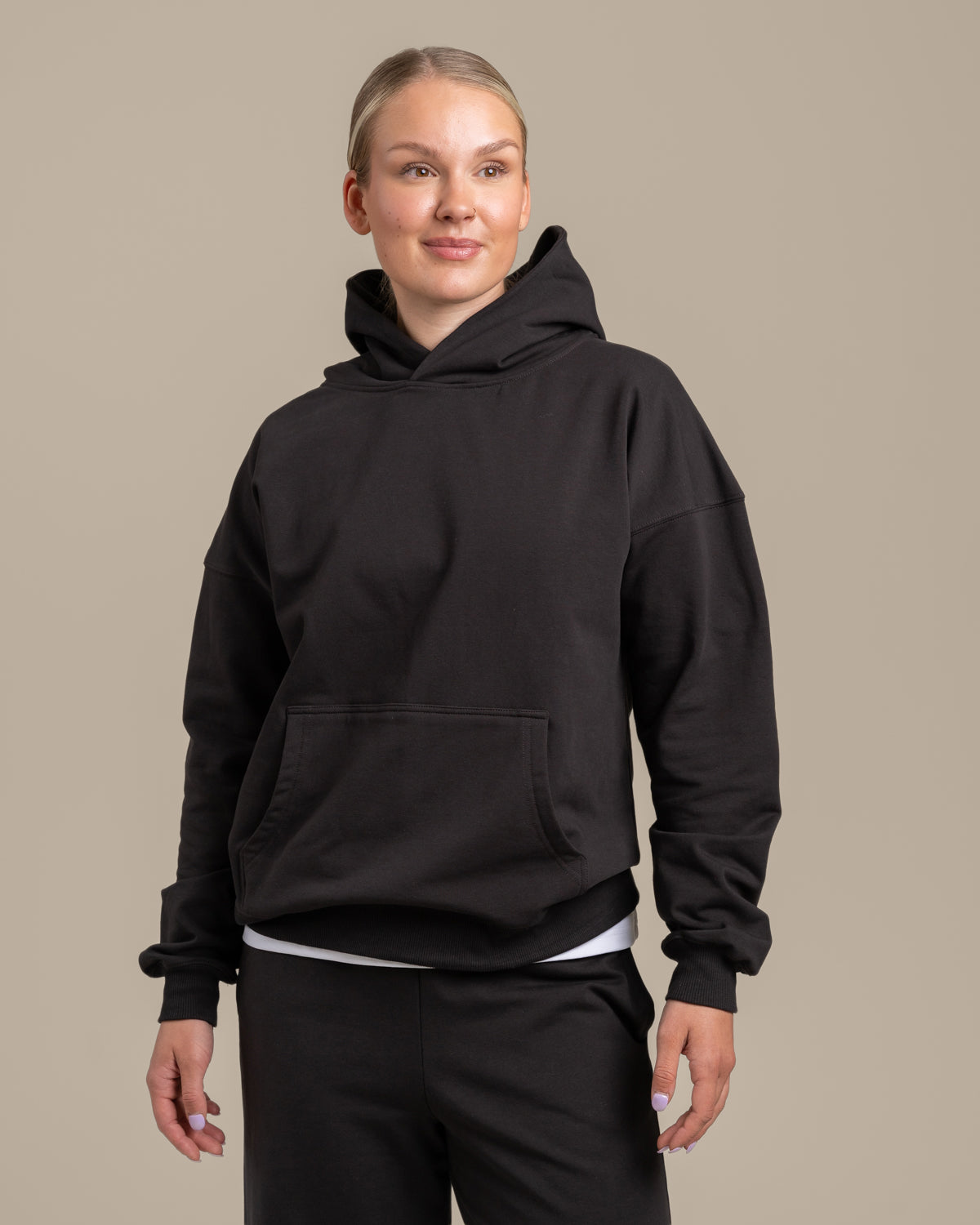 Lässiger Hoodie, rauchgrau