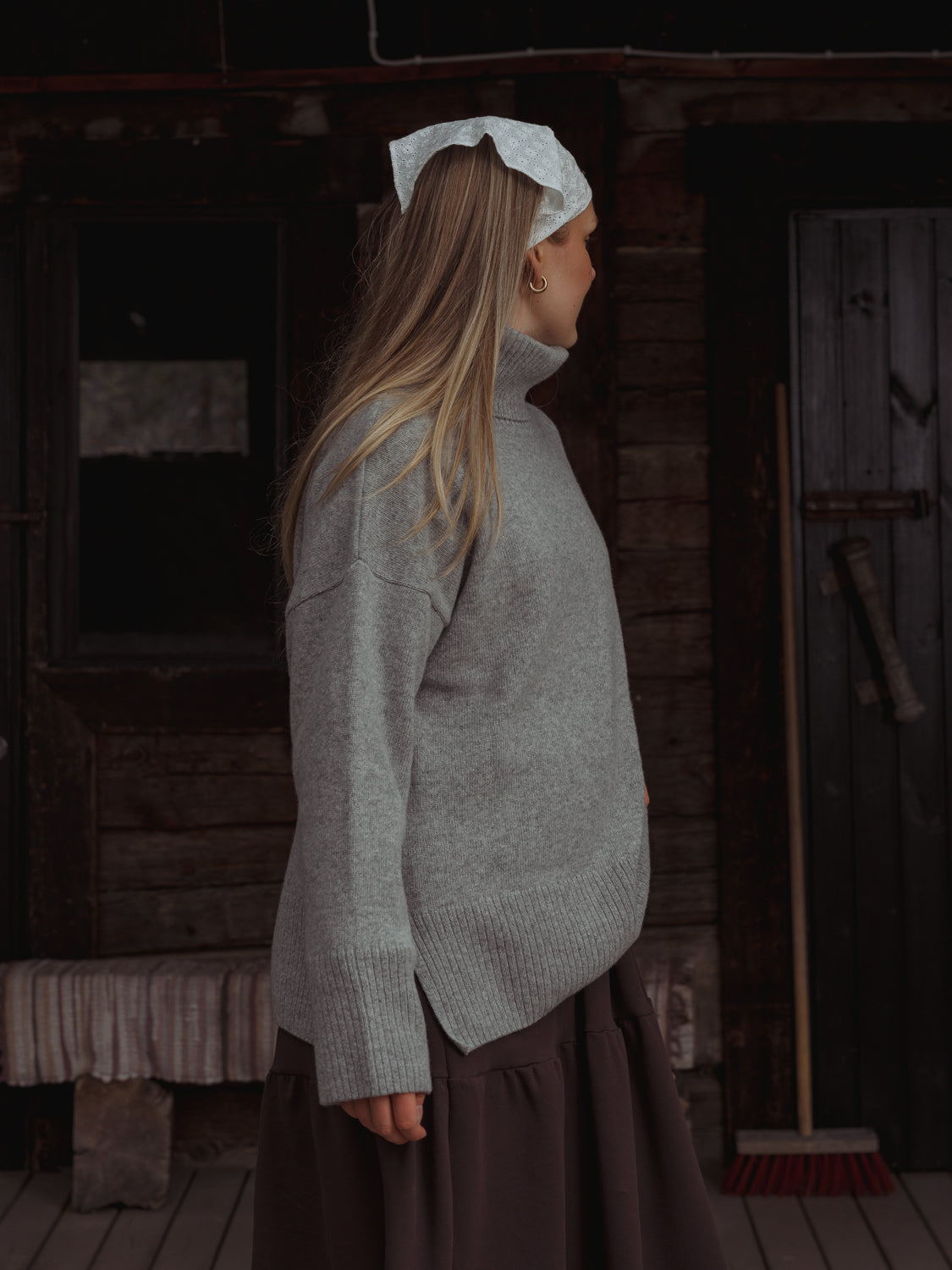 Utu Polo-Strickpullover, grau