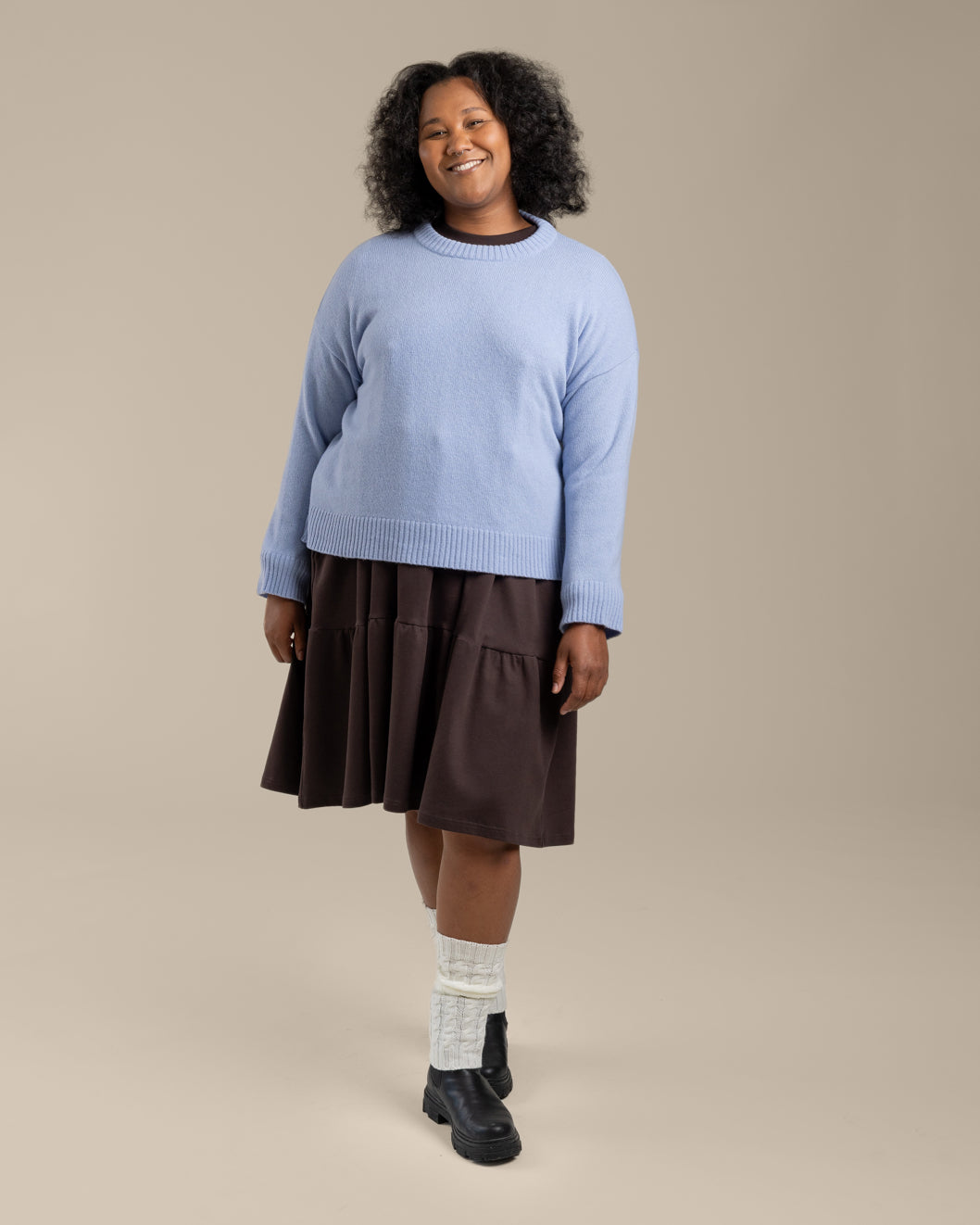 Glitzerpullover, hellblau