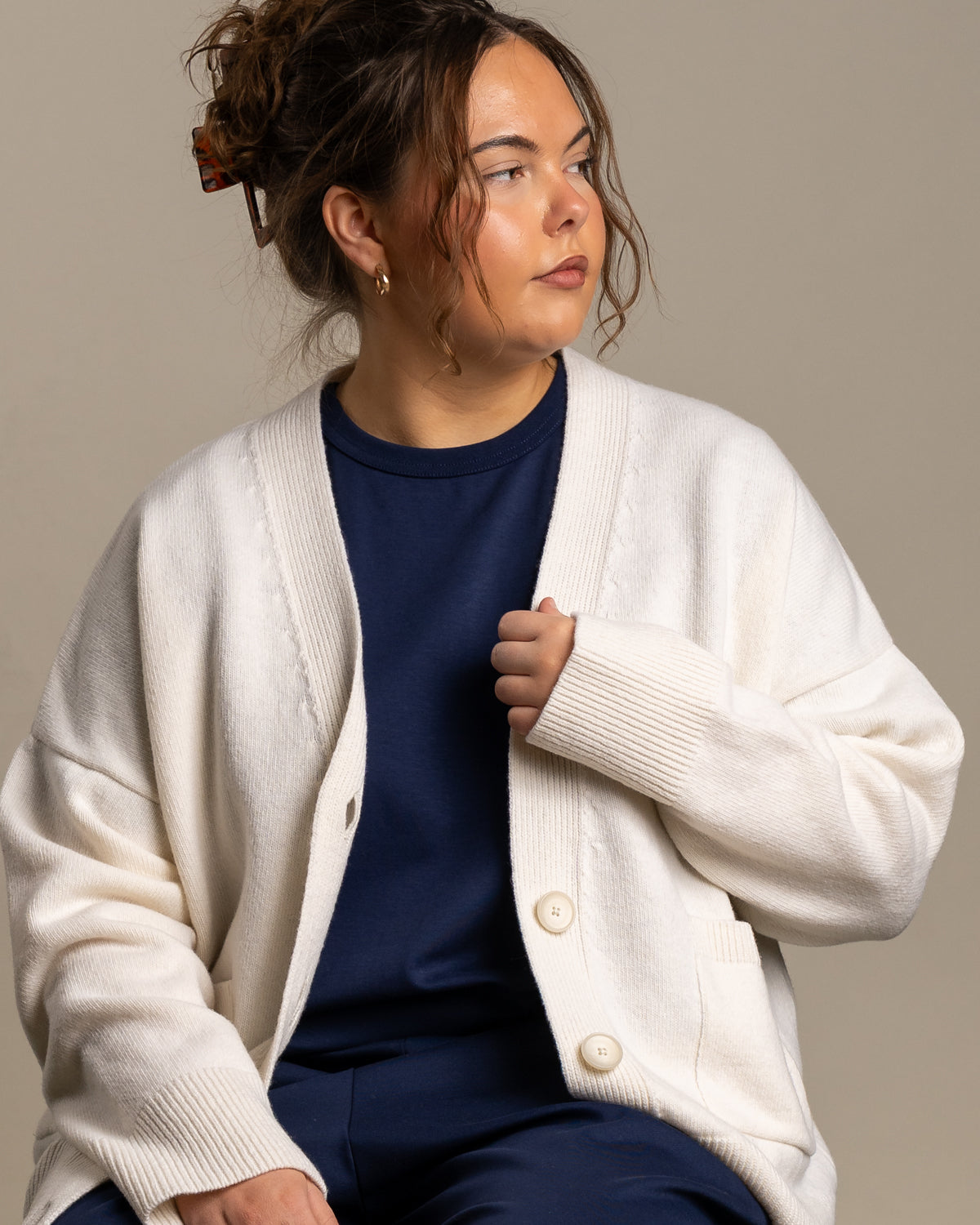 Kaste neuletakki, valkoinen Toive