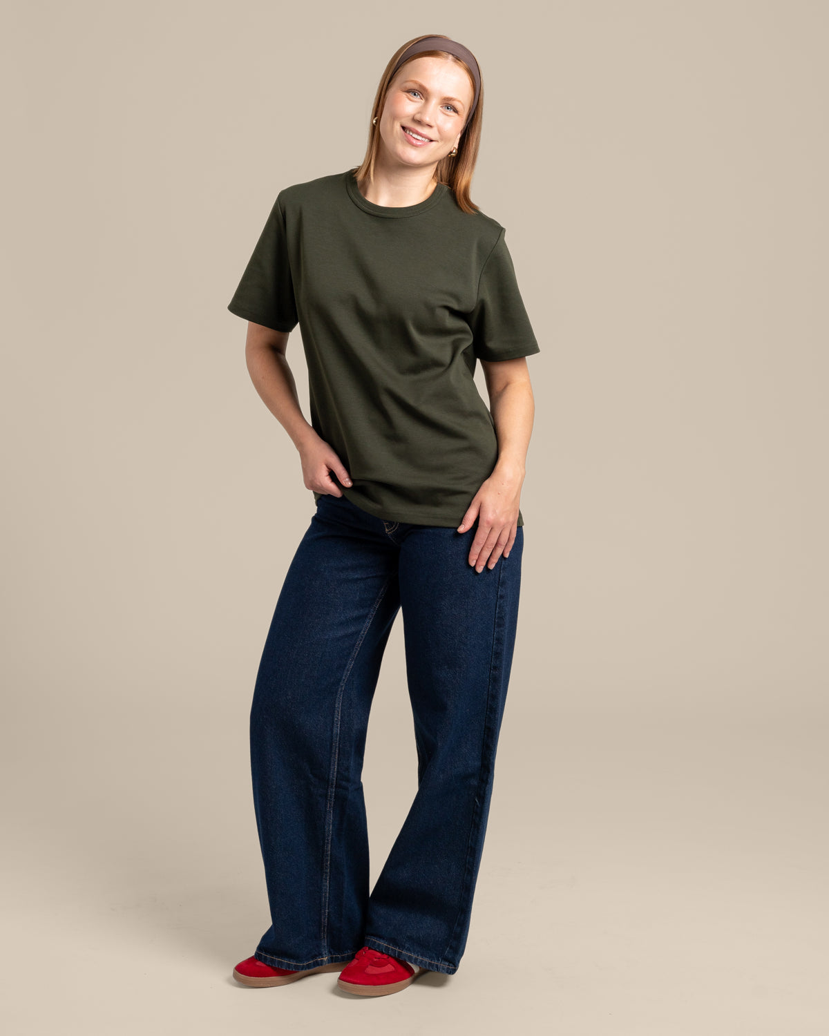 Ajaton t-paita, syvä khaki