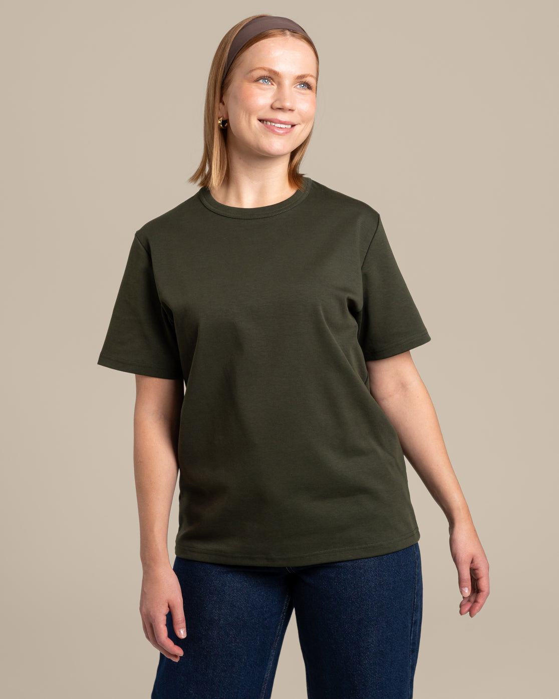 Ajaton t-paita, syvä khaki