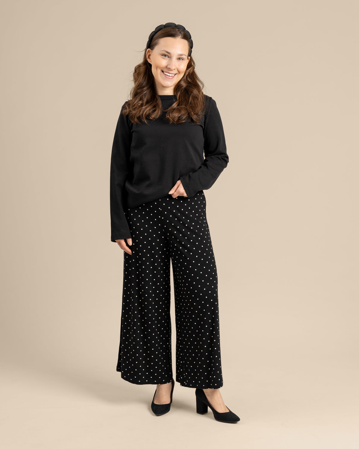 Hento culottes, musta pilkku Toive