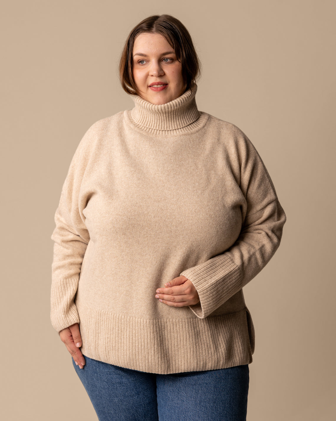Utu polo sweater, beige