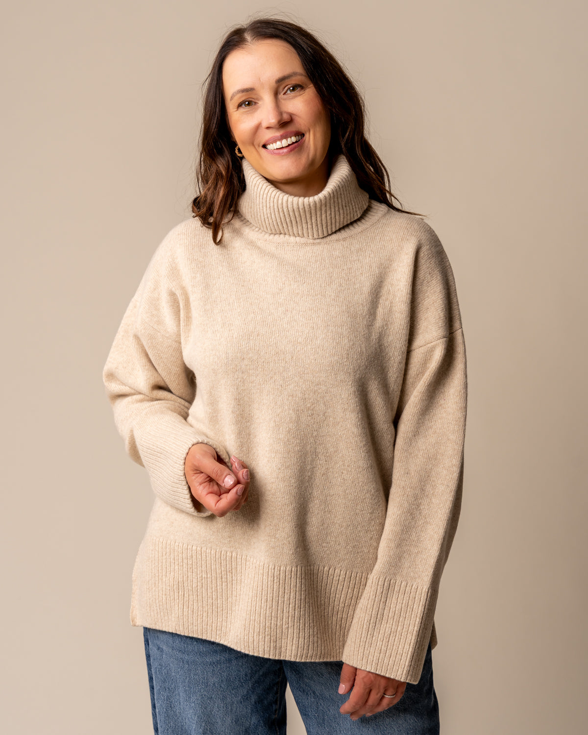 Utu polo sweater, beige